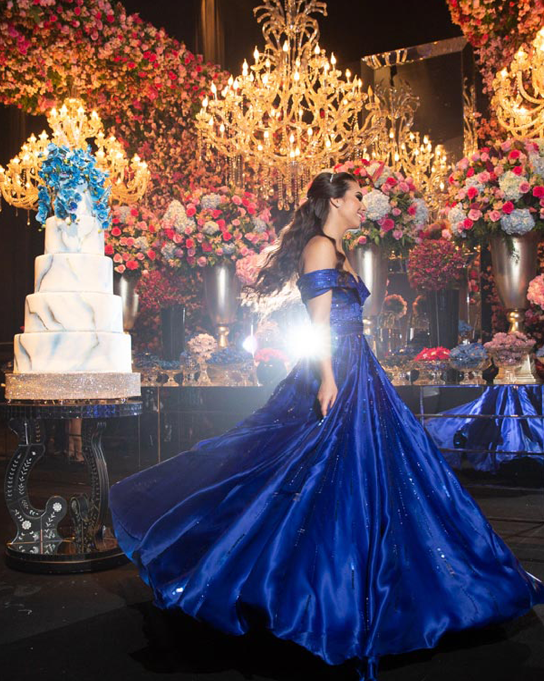 Vestido de debutante Azul Royal