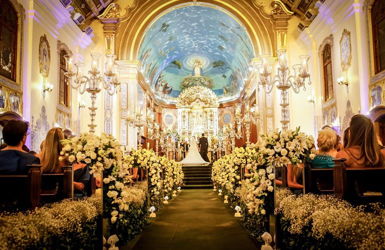 Decoração de Cerimônia de Casamento Igreja Nossa Senhora do Brasil