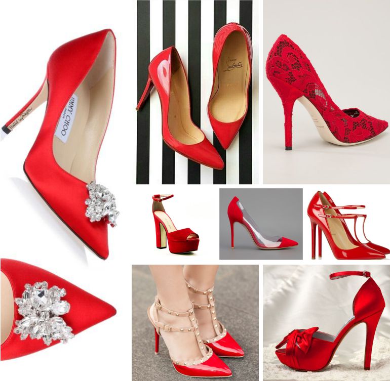 Sapatos de noiva vermelhos