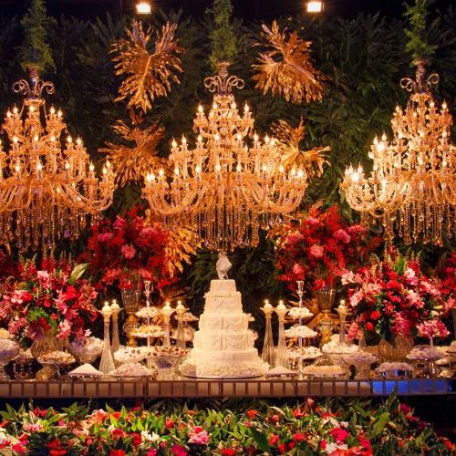 Decoração de casamento Vermelho e Dourado
