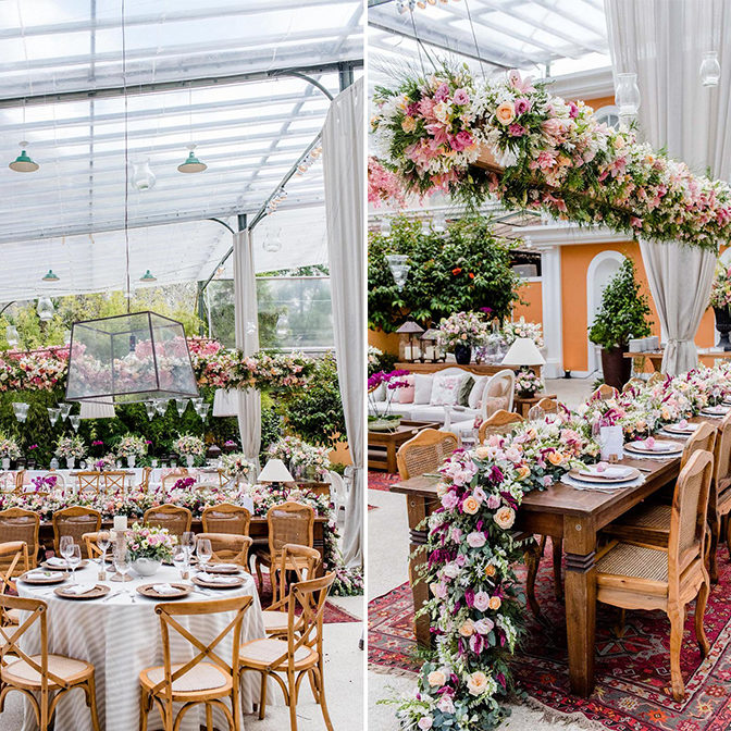 Centro de mesa para decoração de casamento