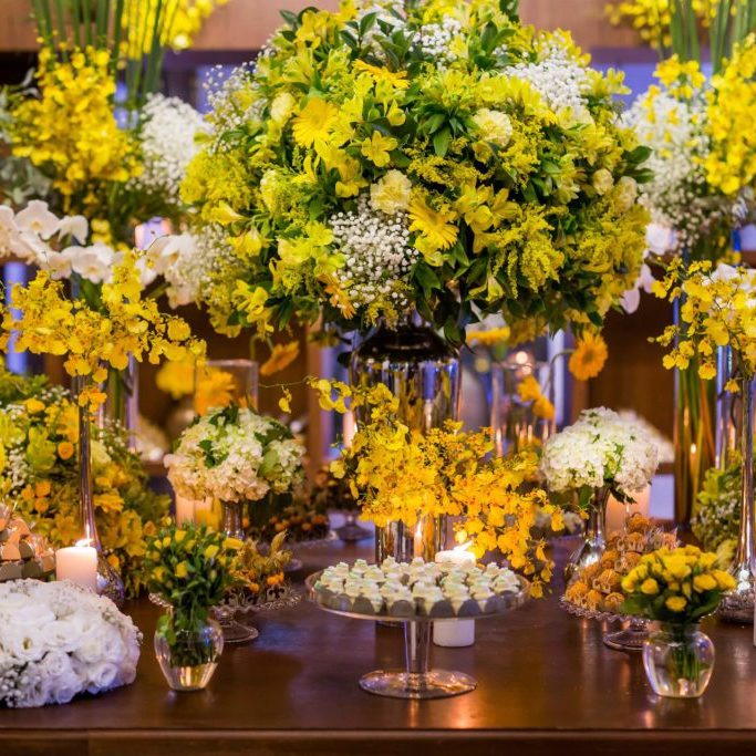 Flores decoração de casamento amarelo Grupo Bisutti