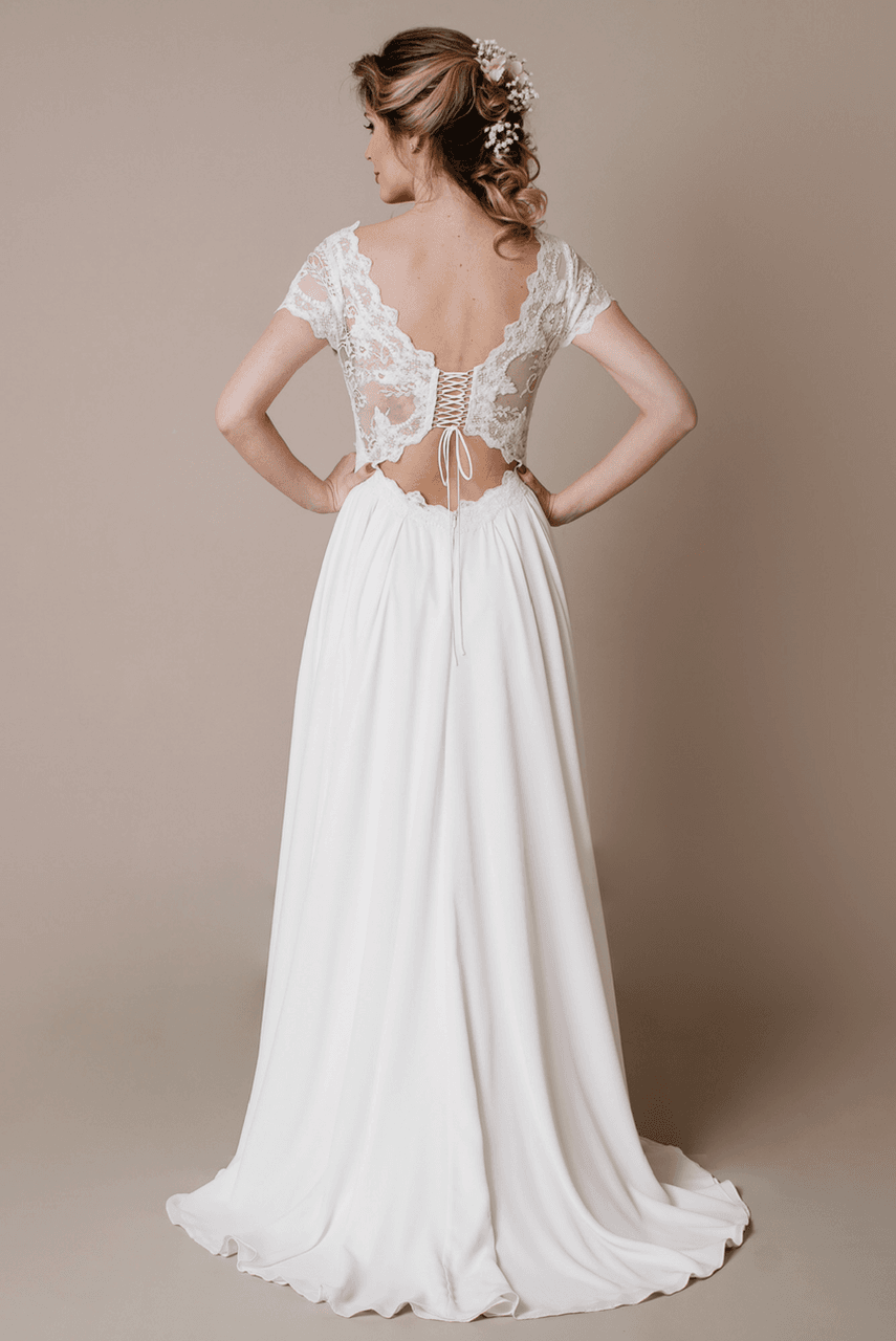 vestido de noiva com manga curta
