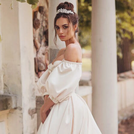 Vestido de noiva com manga bufante